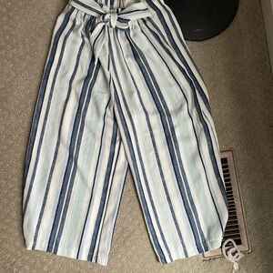 Knitworks Blue and White Striped Kids Leggings